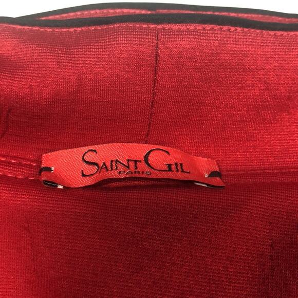 Saint Gil Paris red single breasted coat Medium - Picture 7 of 9